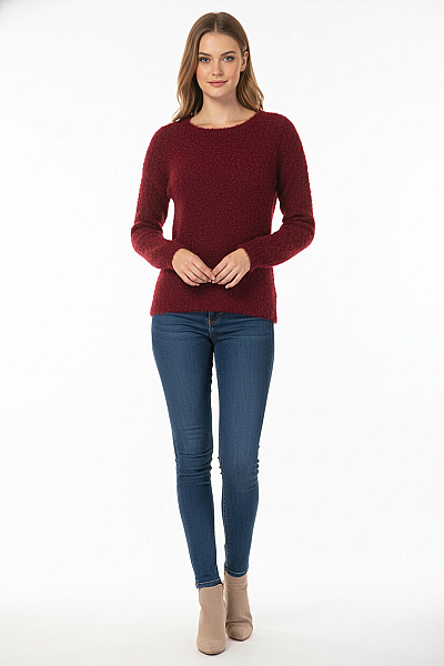 F&F Dámský Pulovr Vínový Vel. 34
