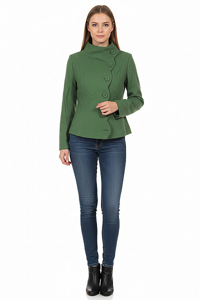 FEVER Dámský Kabát Vlněný Zelený