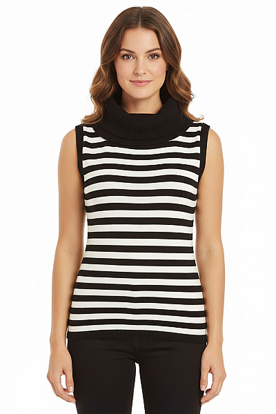  Halenka Pletená Černobílá