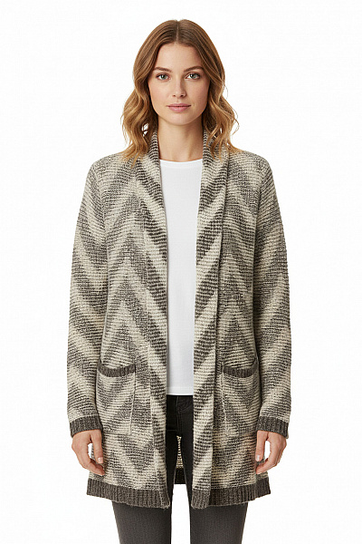 Dámský Cardigan Černobílý Second Hand Vel. M