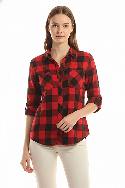 Dámská Košile Červená Vel. 38