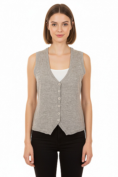 BONPRIX Kratká Dámská Vesta Šedá Second Hand Vel.  36/38