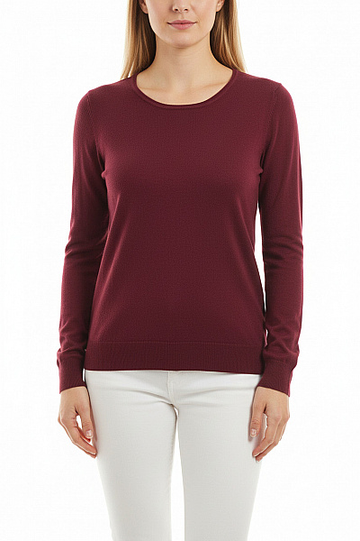 Dámský Pulovr Vínový Vel. 46