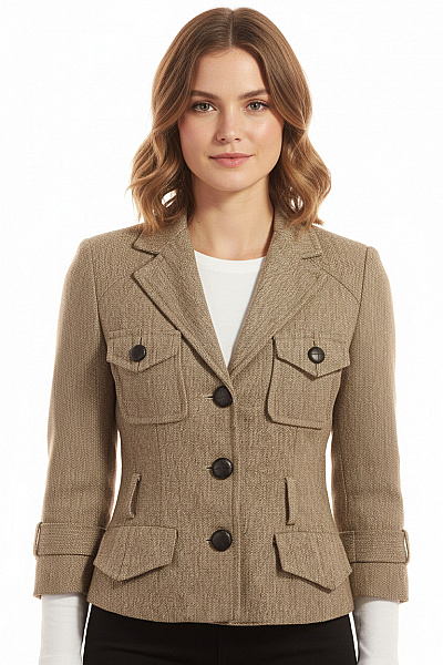 Teplé Dámské Sako Šedé Vel. S