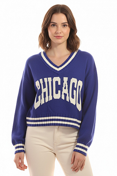 Dámský Svetr Modrý Second Hand Vel. S