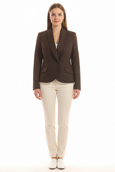 Dámské Sako Vlněné Hnědé Vel. 42
