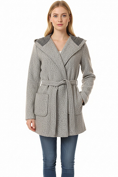 Krátký Dámský Kabát Šedý Vel. 34