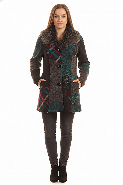 101 IDEES Dámský Kabát Barevný Vel. M