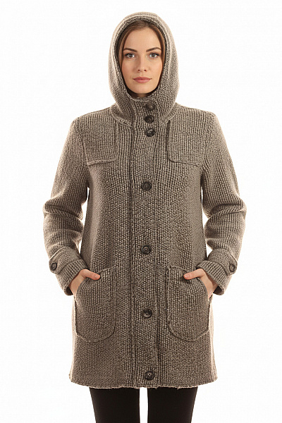 GAS Dámský Dlouhý Kabát Šedý