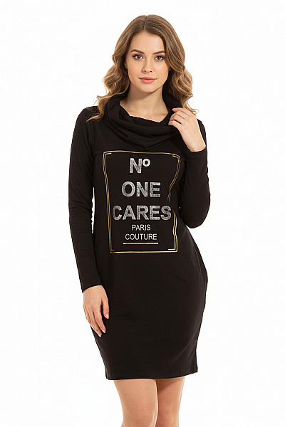  Mikinové Šaty Černé