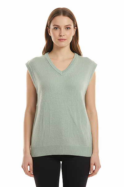 Dámská Vesta Vlněná Zelená Vel. M