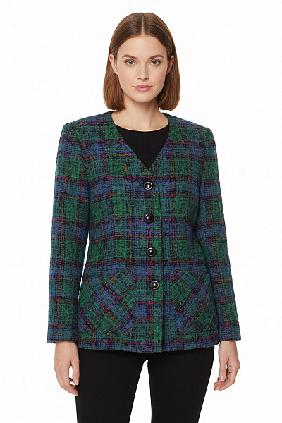 Dámský Kabát Vlněný Barevný Vel. M