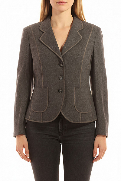 Dámské Sako Vlněný Šedý Vel. 44