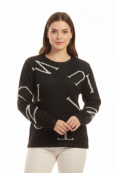 Dámský Pulovr Černobílý