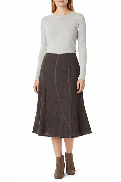  Sukně áčková Vlněná Šedá Second Hand Vel. 42