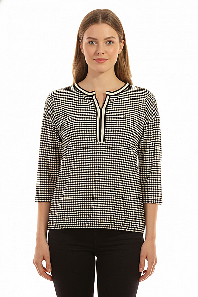 Vzorovaná  Halenka Černobílá Vel. M