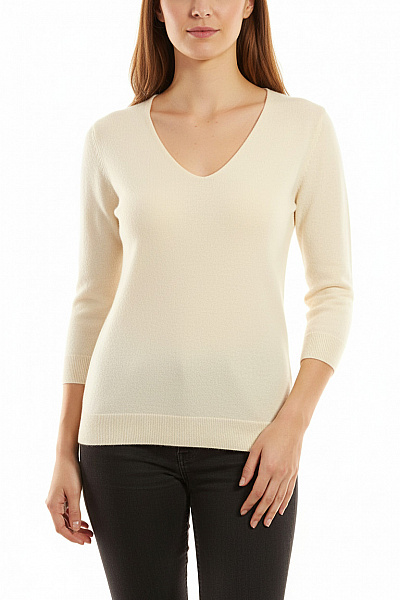 American Vintage Dámský Svetr Meriný Béžový Second Hand Vel. M