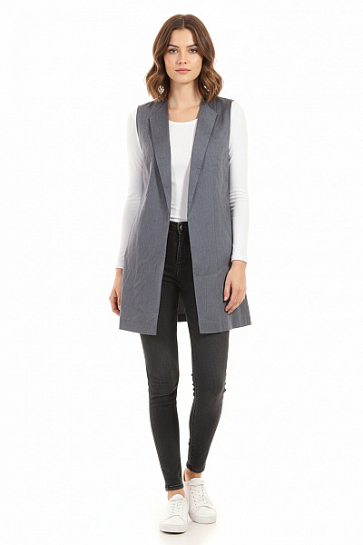 LUISA CERANO Kratká Dámská Vesta Modrá Vel. 38