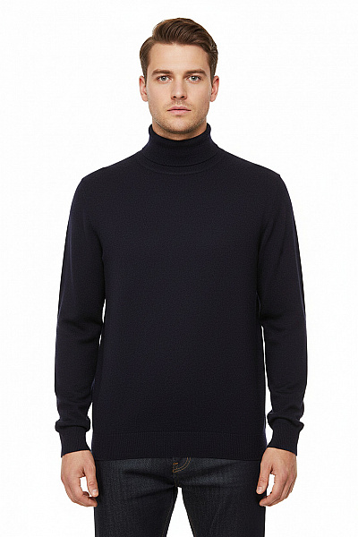 HUGENBERG Pánský Svetr Kašmírový Modrý Second Hand Vel. XL