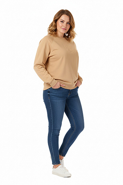 Hugo Boss Dámská Mikina Bez Zapínání Béžová Vel. XL