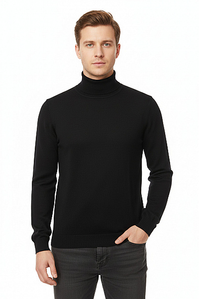 Pánský Svetr Vlněný Černý Hugo Boss Vel. M