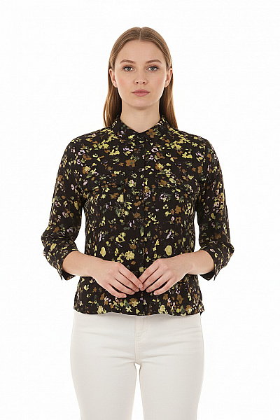 S.OLIVER Vzorovaná Dámská Košile Černá Vel. 46
