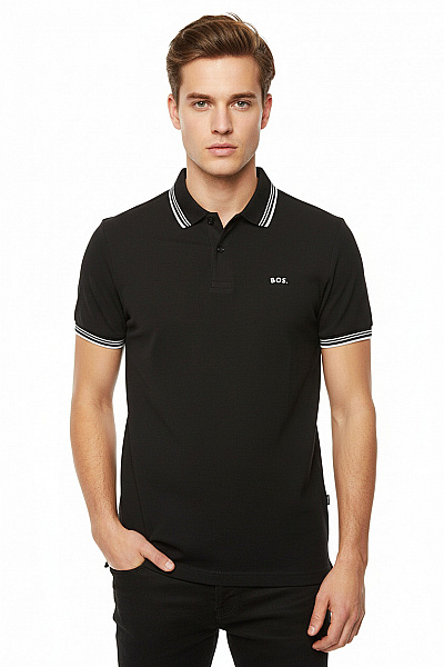 Hugo Boss Pánské Tričko S Límečkem Černé Vel. S