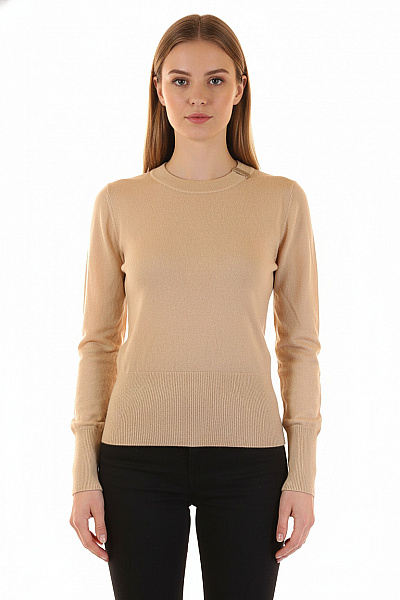 Pletená Halenka Meriná Béžová Vel. S