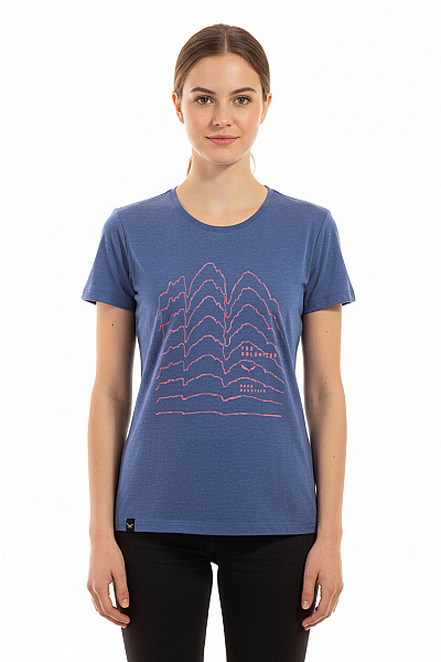 Dámské Tričko S Potiskem Modré SALEWA Vel. 38