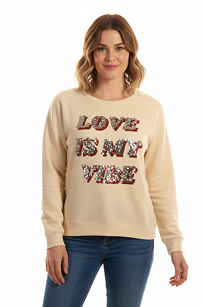 Dámská Mikina Béžová COTTON CANDY Vel.  M