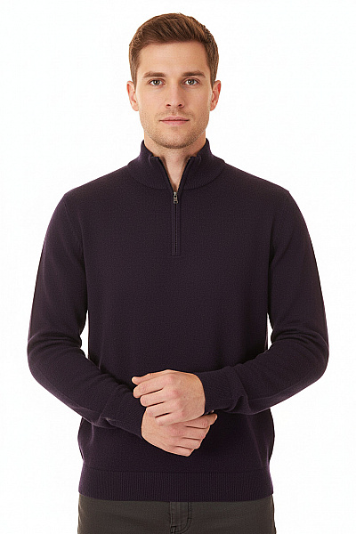 Pánský Svetr Vlněný Modrý Hugo Boss Vel. M