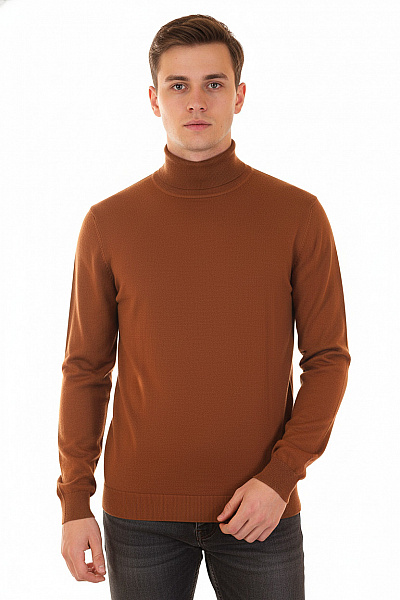 Calvin Klein Pánský Rolák Vlněný Hnědý Second Hand Vel. M