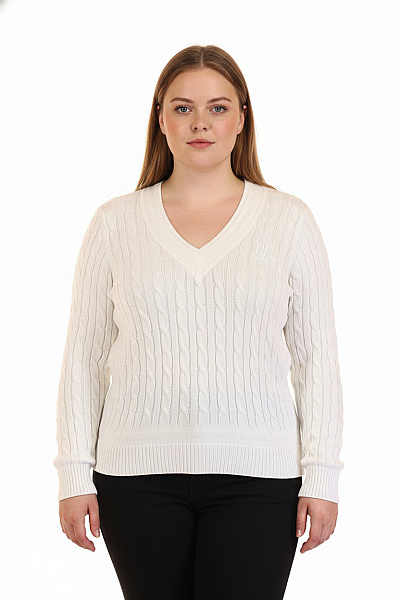 Dámský Svetr Bílý Ralph Lauren Vel. XL