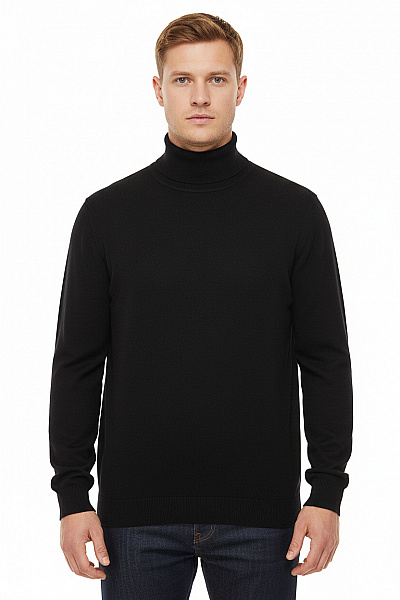 Pánský Svetr Vlněný Černý Vel. XL