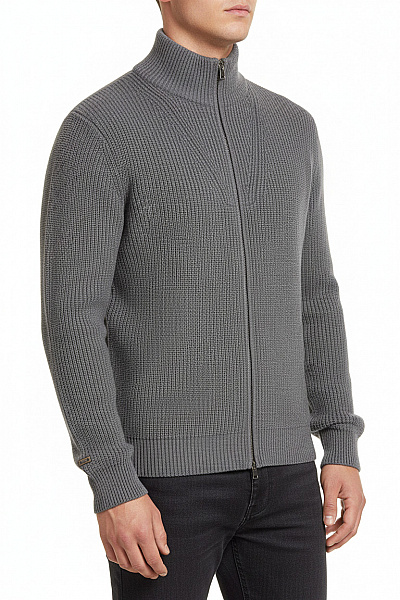 Pánský Svetr Vlněný Šedý BALDESSARINI Vel. L