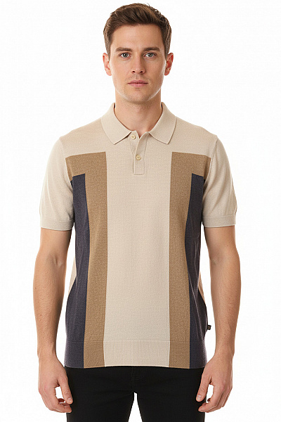 Pánské Tričko S Límečkem Vlněné Barevné Ted Baker