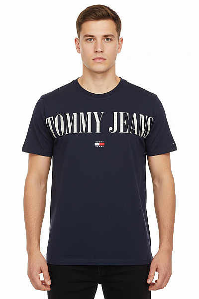 TOMMY HILFIGER Pánské Tričko S Potiskem Modré Vel. M