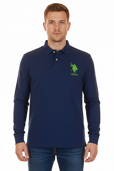 Pánské Tričko Modré U.S.POLO ASSN. Second Hand Vel. XL