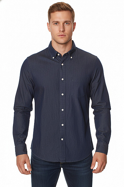 Riflová Pánská Košile Modrá Seidensticker Vel. 40