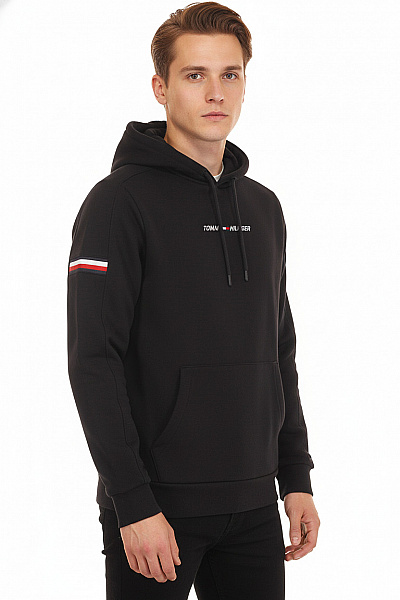 TOMMY HILFIGER Pánská Mikina Černá Second Hand Vel. S