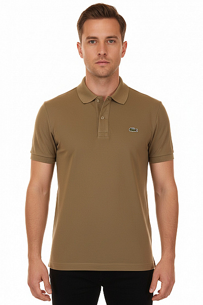 Pánské Tričko S Límečkem Khaki LACOSTE Vel. M