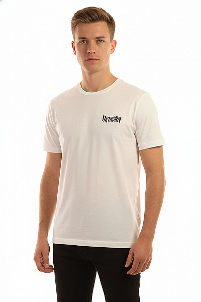 Pánské Tričko S Potiskem Bílé DRYKORN Second Hand Vel. S