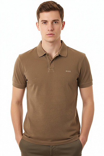 Pánské Tričko S Límečkem Hnědé Hugo Boss Second Hand Vel. S