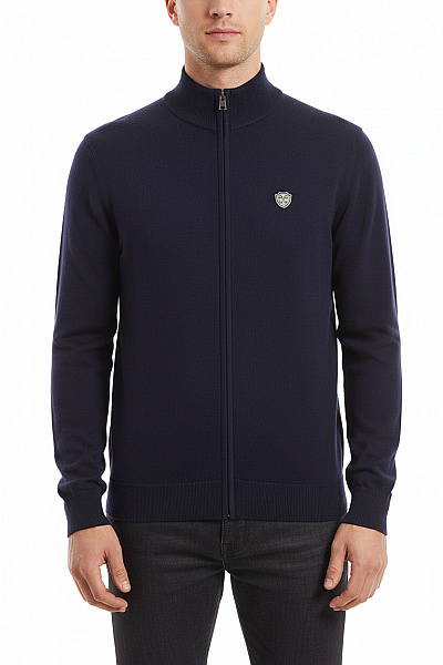 VERSACE Pánský Cardigan Vlněný Modrý Vel. S