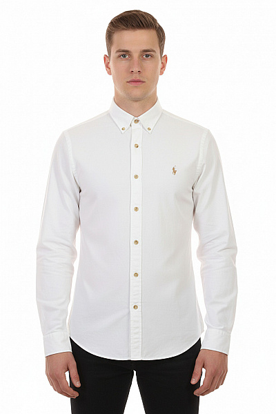 Ralph Lauren Pánská Bílá Košile S Dlouhým Rukávem Elegantní Business Regular Fit Vel. L