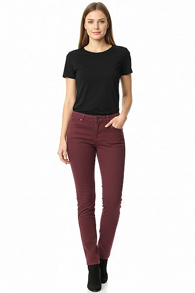 Esprit Dámské Kalhoty Rovné Vínová Vel. 28/28