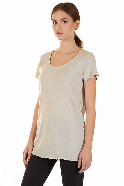 Jednoduché Dámské Tričko Šedé COTTON CANDY Vel. S