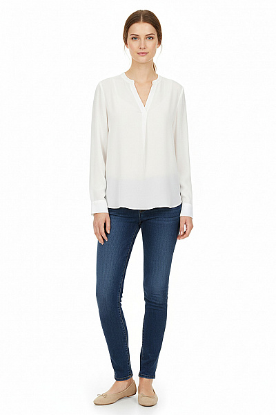  Halenka Jednobarevná Hedvábná Bílá Vel. 40