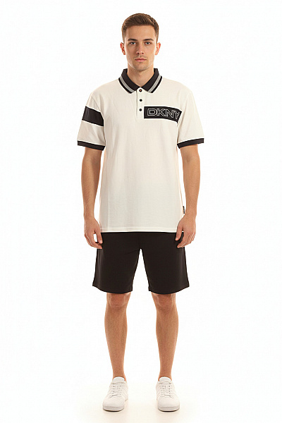 Donna Karan Pánské Tričko S Límečkem Bílé Vel. M