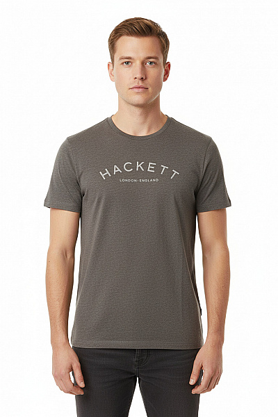 Pánské Tričko S Potiskem Šedé HACKETT Vel. L